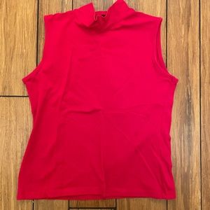 Red Mockneck Tank